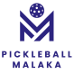 Logo y nombre en azul de Pickleball Malaka